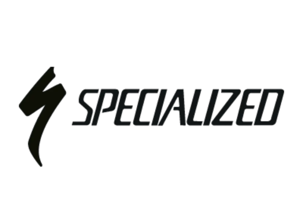 Logo von Specialized auf dunklem Hintergrund